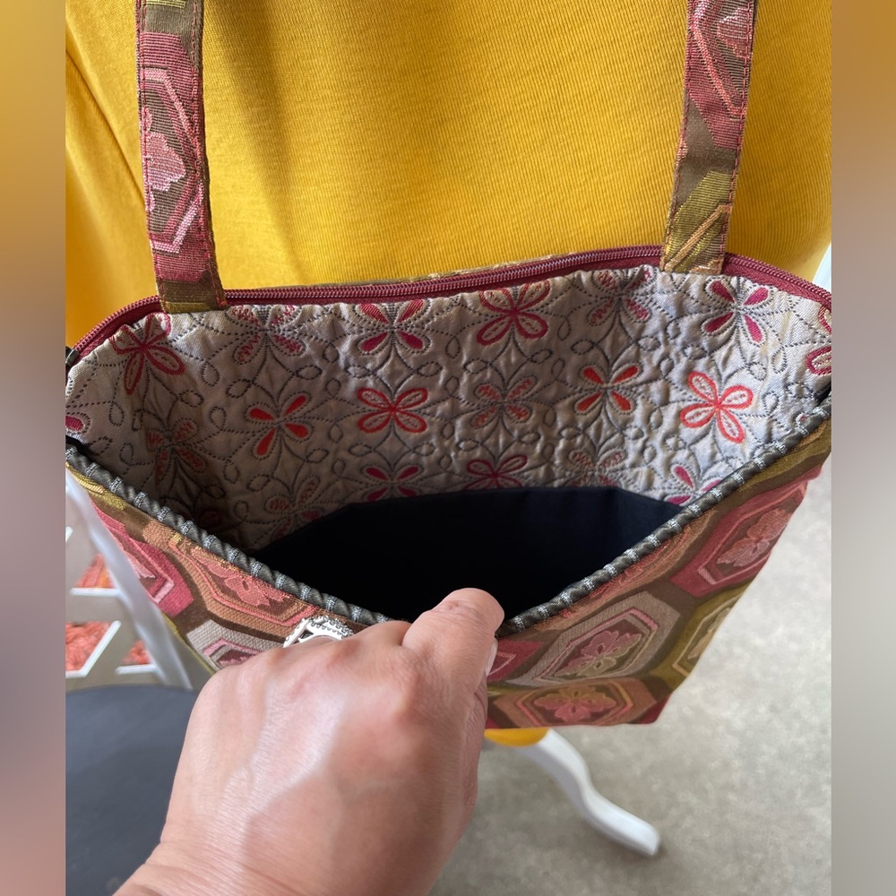 Maruca Boho Handmade Shoulder Bag~Boulder,co~Floral Golden Hexagon Bohemian - Picture 6 of 17